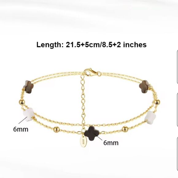 ENA925 14k over Sterling Silver Anklet - Picture 5 of 5